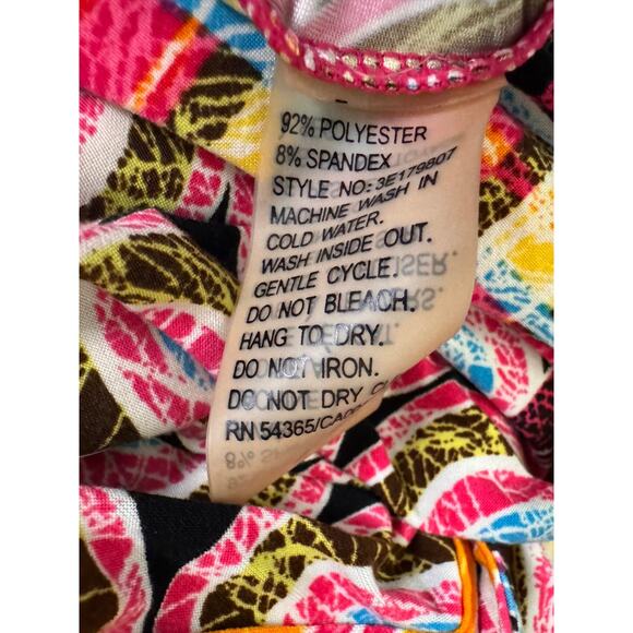 NEW PETER NYGARD Women's Printed Button Down Ruched Sleeve Shirt Size L - Picture 5 of 5